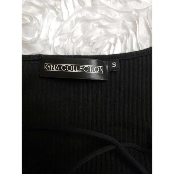 Kyna Collection Designed in Paris Black Ribbed Women's Top Sweater Sz Small #1 - Picture 3 of 9